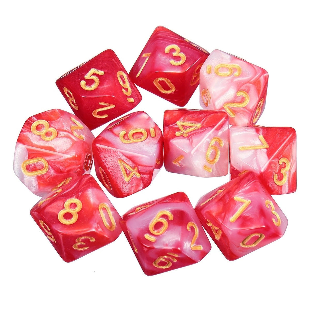 10pcs 10 Sided Dice D10 Polyhedral RPG Role Playing Game Dices w bag Image 12