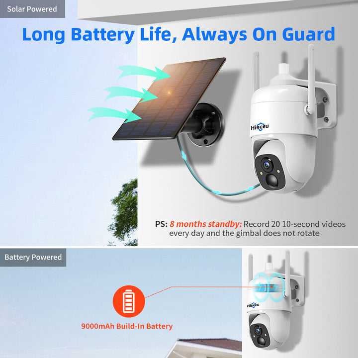1080P Cloud AI WiFi Video Security Surveillance Camera Rechargeable Battery with Solar Panel Outdoor Pan and Tilt Image 6
