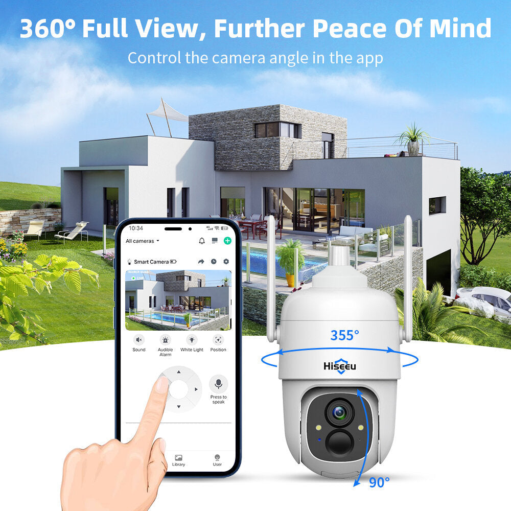 1080P Cloud AI WiFi Video Security Surveillance Camera Rechargeable Battery with Solar Panel Outdoor Pan and Tilt Image 8