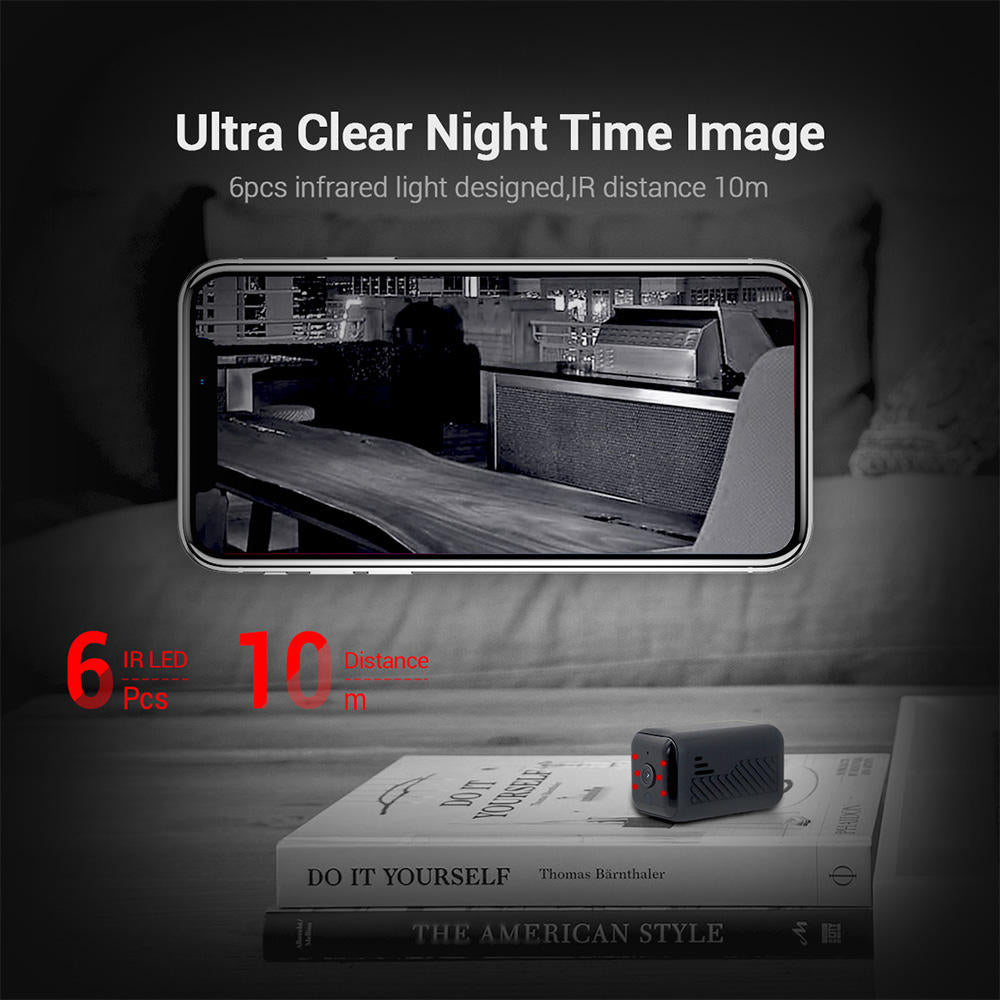 1080P Mini WiFi Night Vision Battery Camera with Audio Support AP Hotspot 64GB Card Video Recorder Image 6