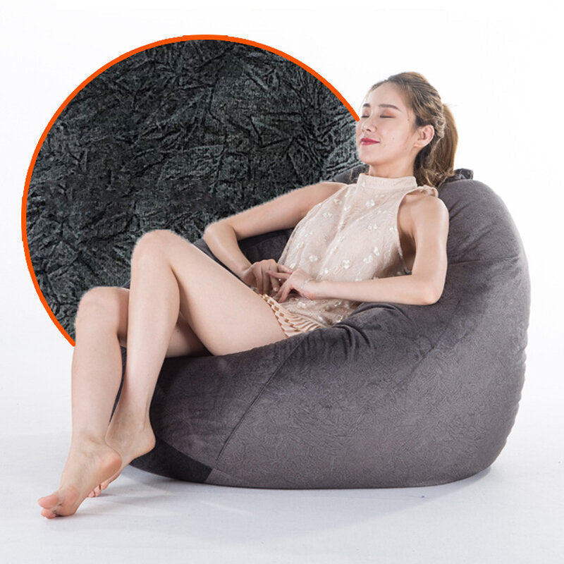 Bean Bag Sofa Cover S/M/L/XL Short Pile Embossing without Filling-Grey/Blue/Brown Image 2