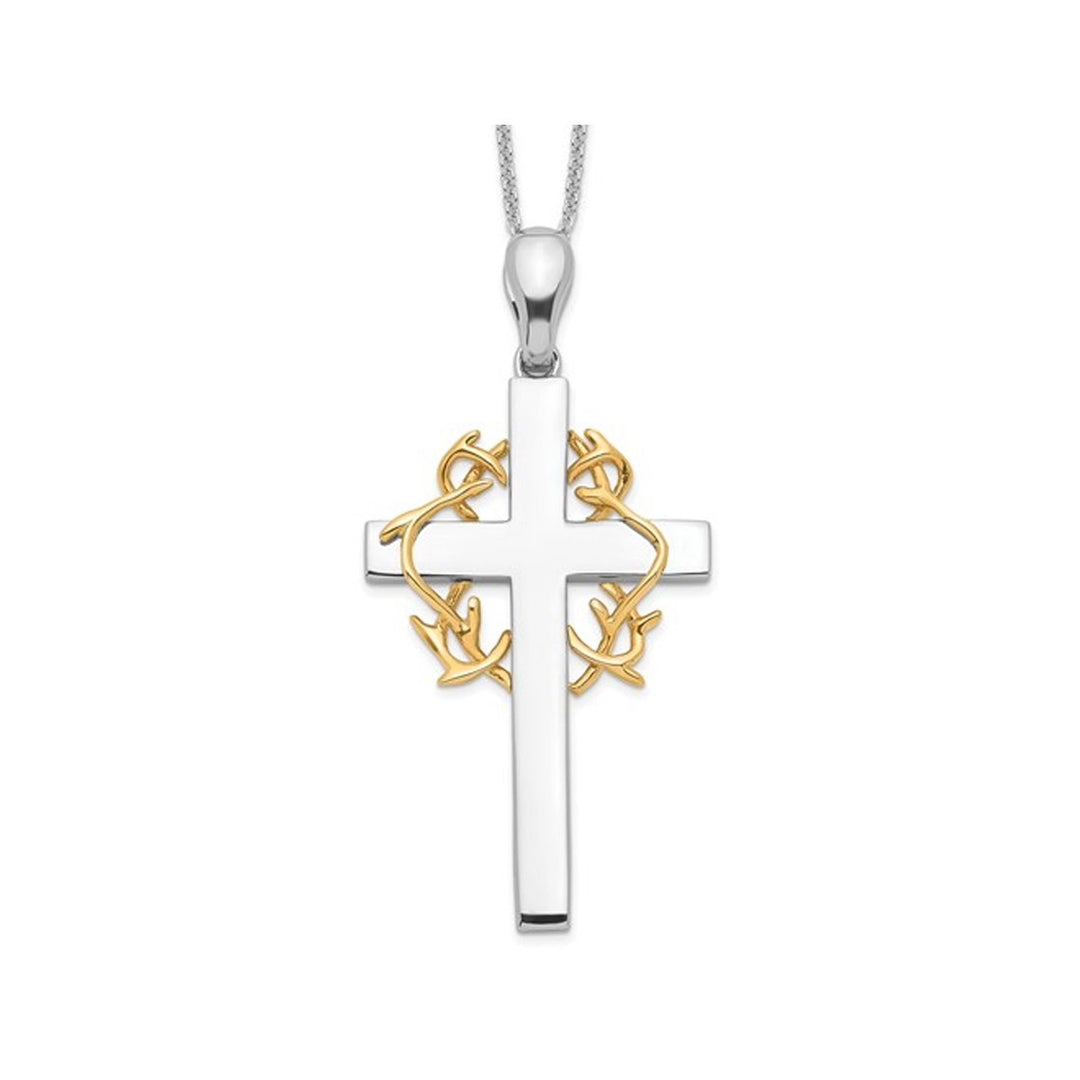 No Greater Love Cross Pendant Necklace in Sterling Silver with Chain Image 1