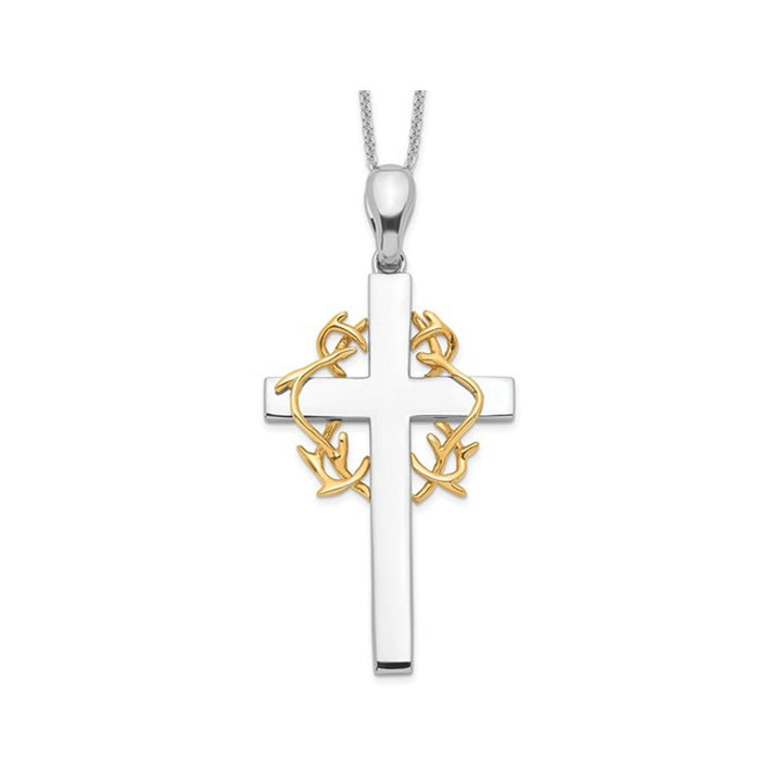 No Greater Love Cross Pendant Necklace in Sterling Silver with Chain Image 1