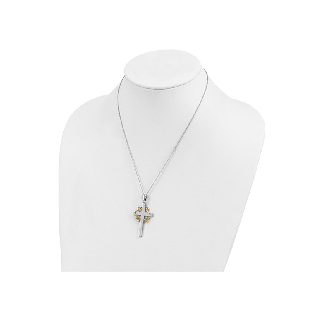 No Greater Love Cross Pendant Necklace in Sterling Silver with Chain Image 3