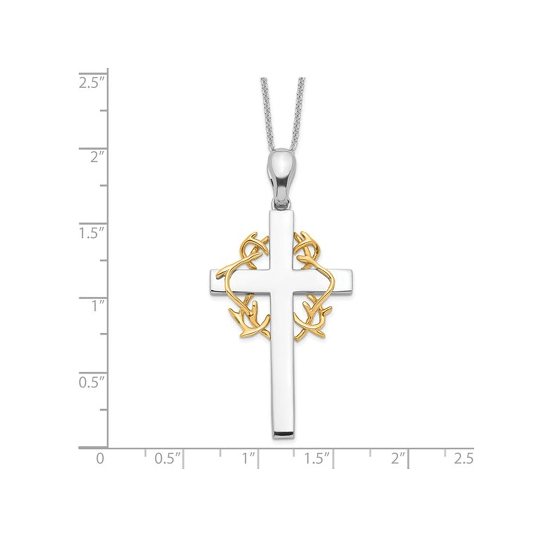 No Greater Love Cross Pendant Necklace in Sterling Silver with Chain Image 4