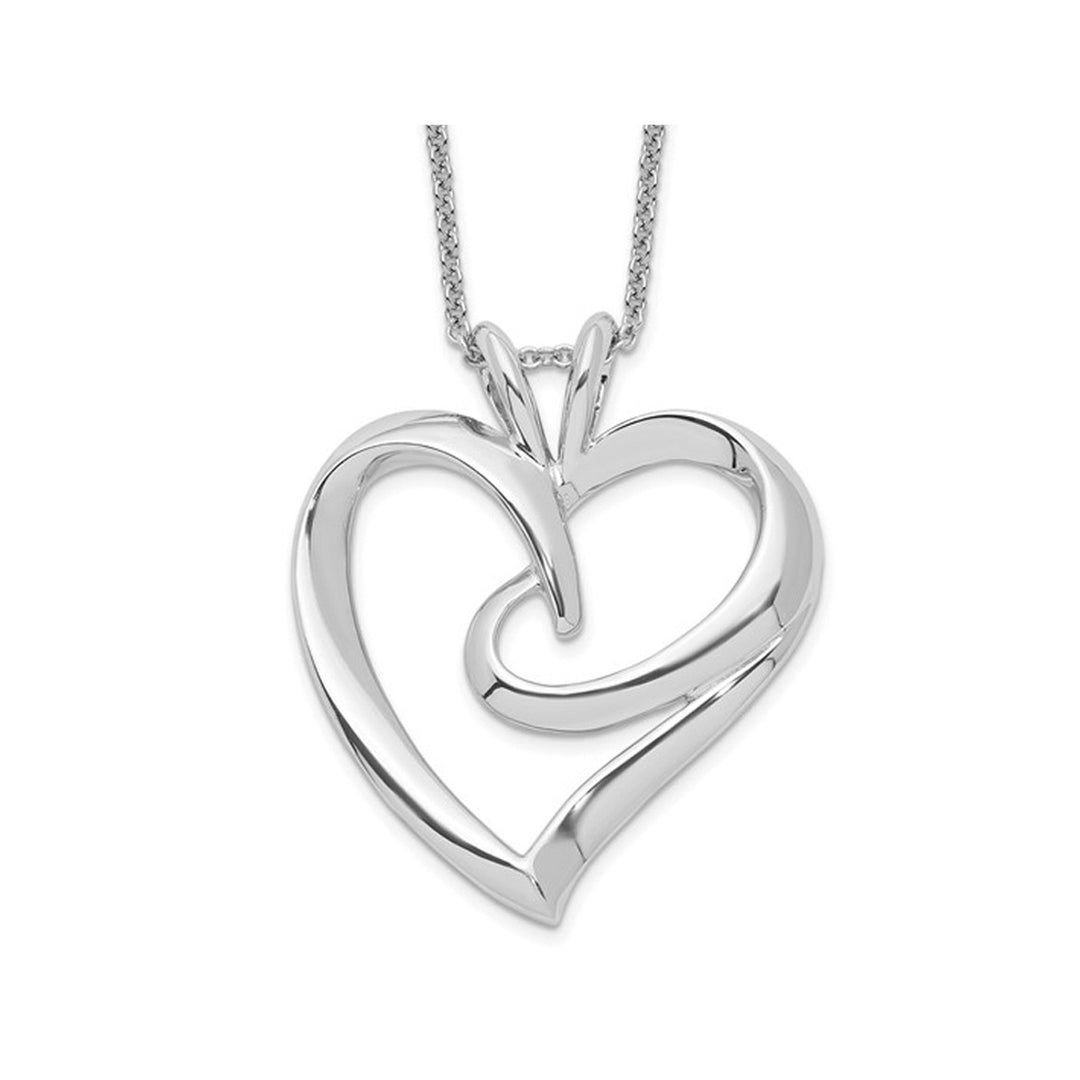 The Hugging Heart Pendant Necklace in Sterling Silver with Chain Image 1