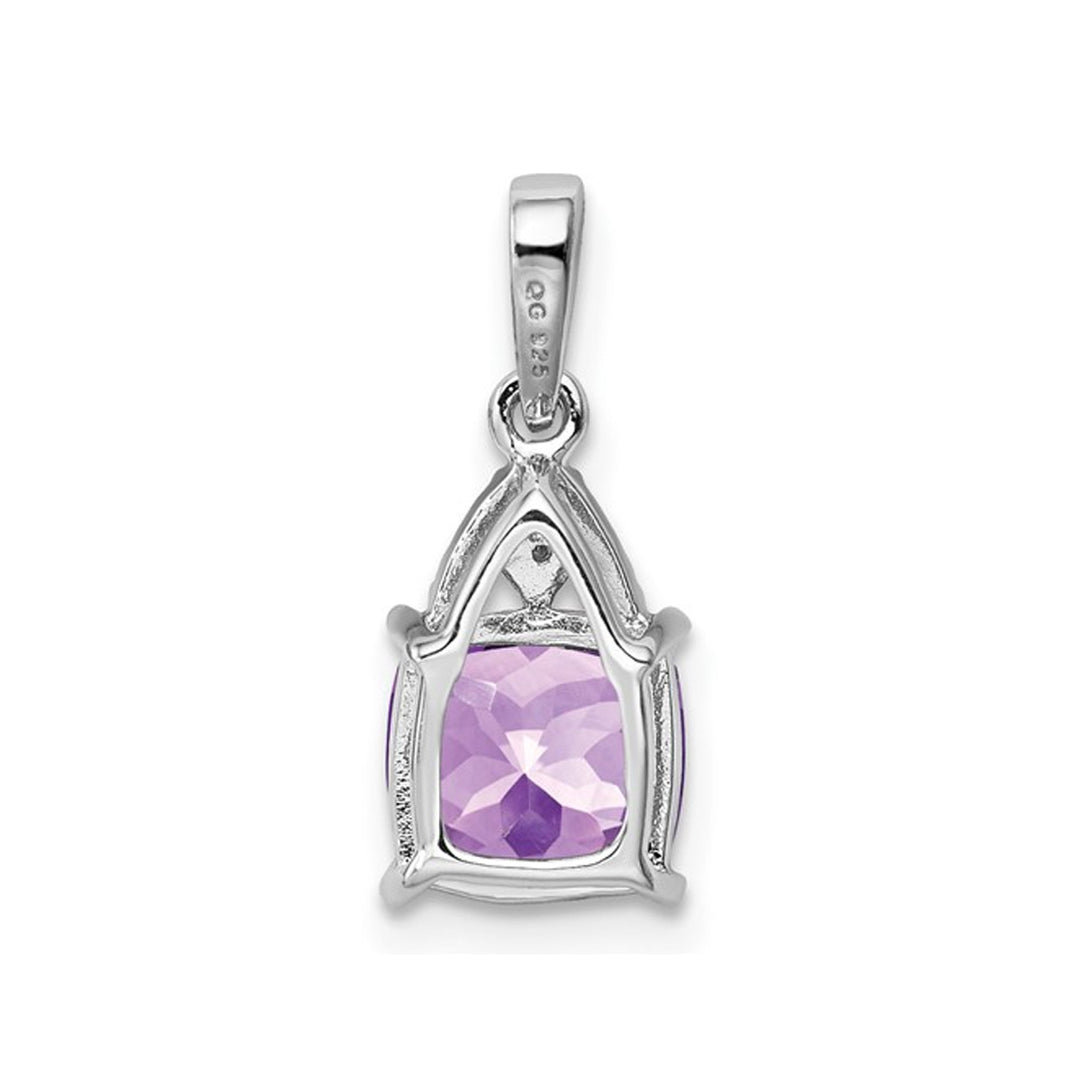 Amethyst Pendant Necklace in Sterling Silver 1.00 Carat (ctw) Image 2