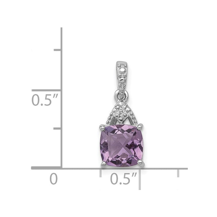 Amethyst Pendant Necklace in Sterling Silver 1.00 Carat (ctw) Image 3