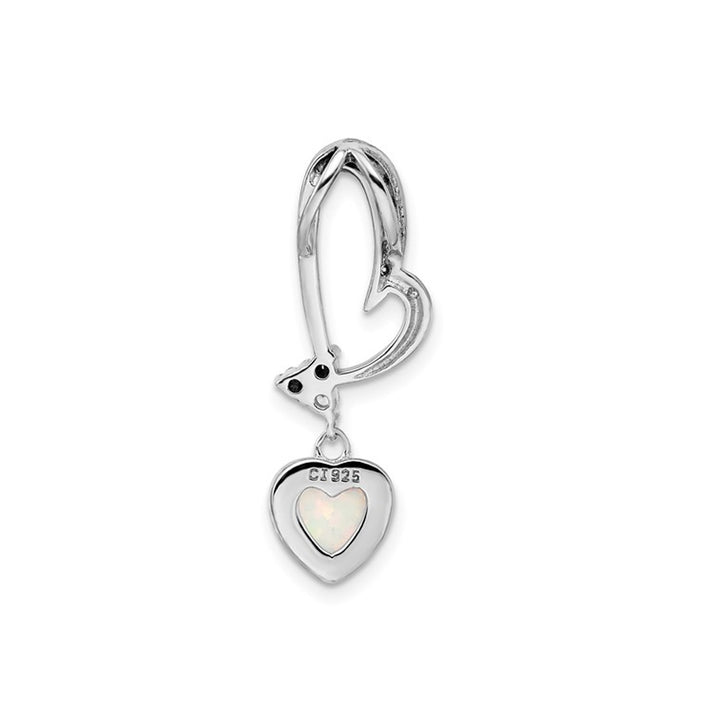 Lab Created Opal Heart Pendant Necklace in Sterling Silver with Chain Image 4