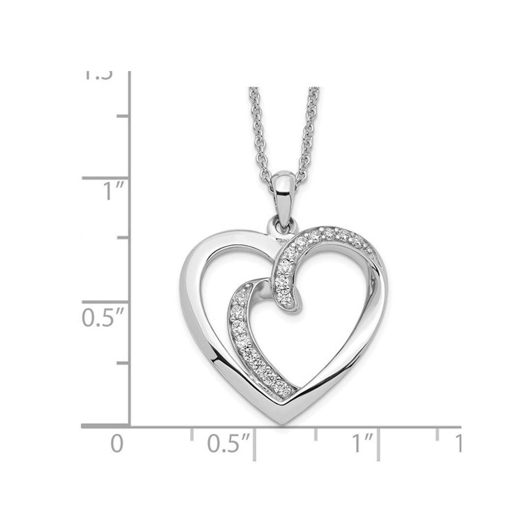 Soulmate Heart Pendant Necklace in Sterling Silver with Chain Image 4