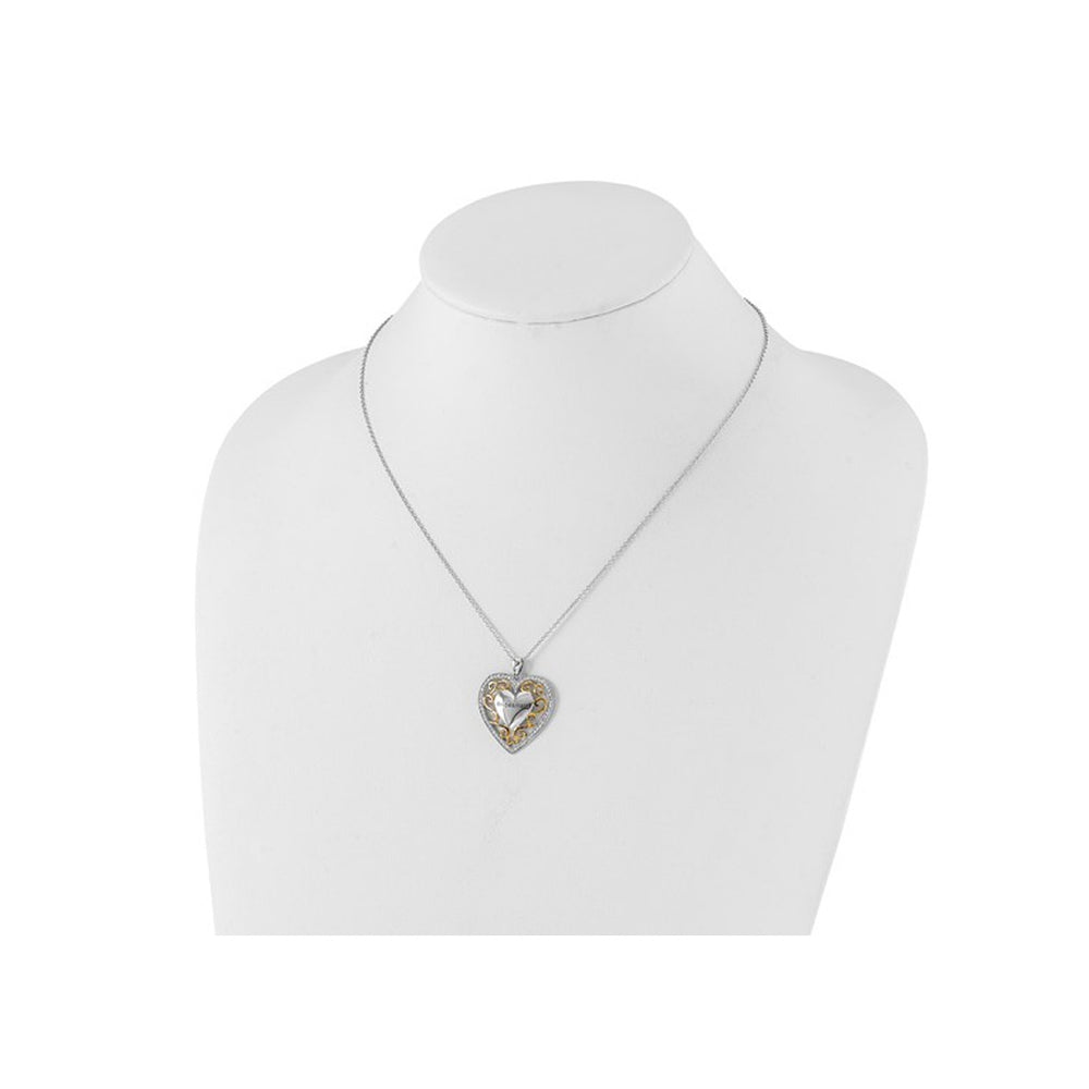 Bridesmaid Heart Pendant Necklace in Sterling Silver with Chain Image 2