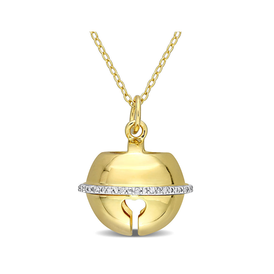 Lock Charm Pendant Necklace in Yellow Plated Sterling Silver with Chain Image 1