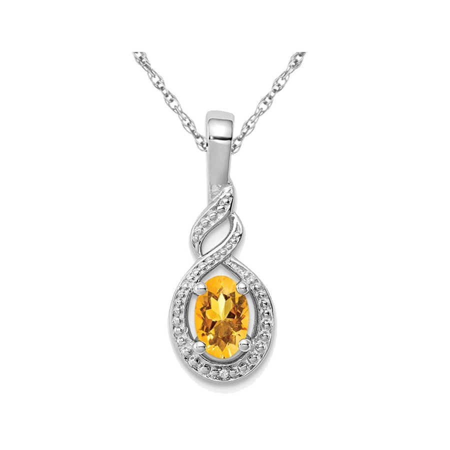 2/5 Carat (ctw) Citrine Drop Pendant Necklace in Sterling Silver with Chain Image 1