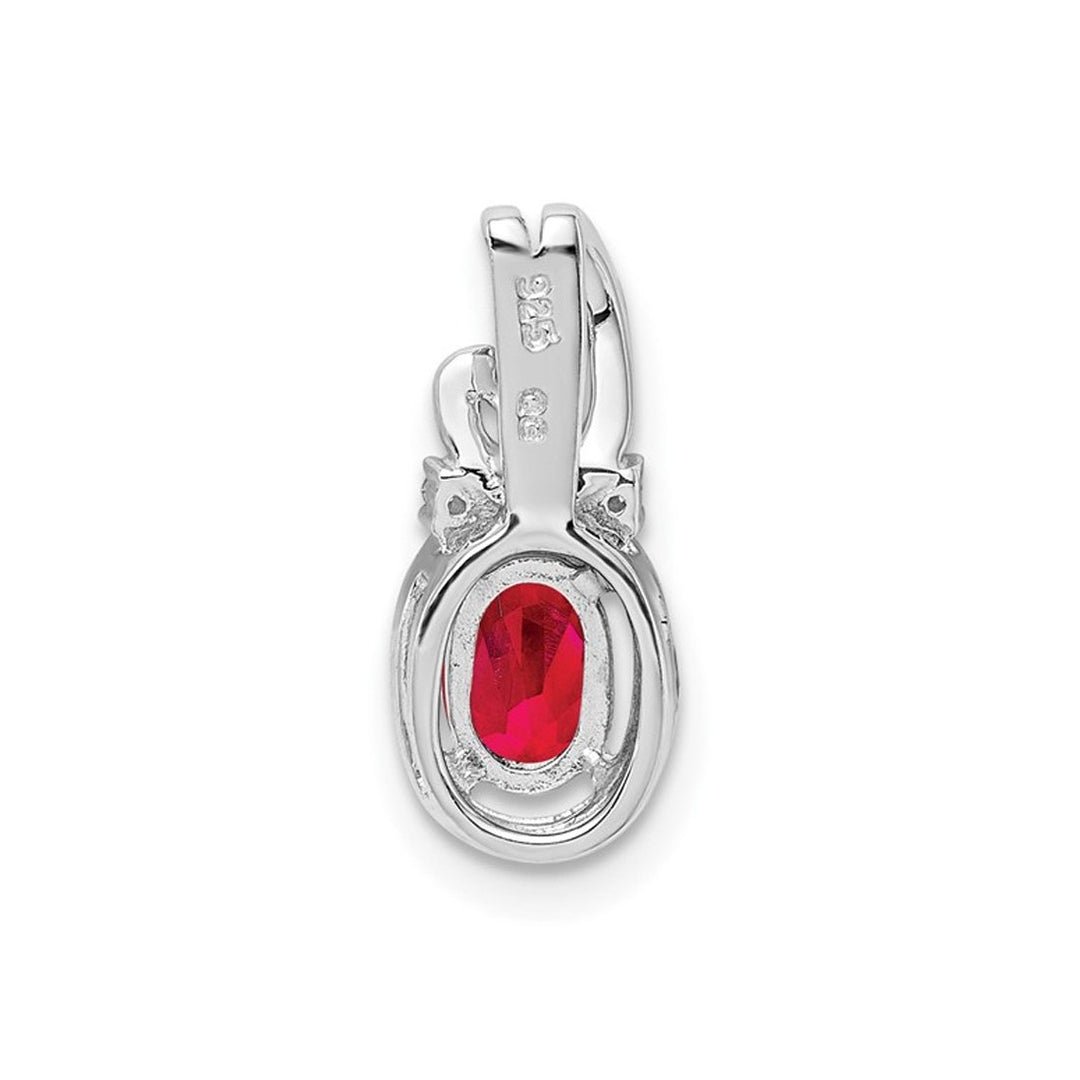 Natural Red Ruby 2/3 Carat (ctw) Drop Pendant Necklace in Sterling Silver with Chain Image 4