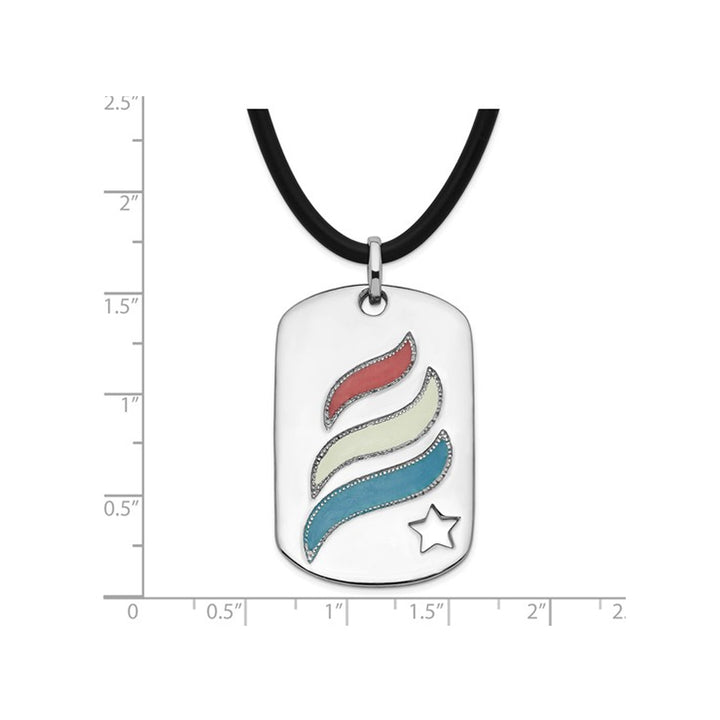 Embrace Hope Prayer Dog Tag Pendant Necklace in Sterling Silver and Enamel with Rubber Cord Image 4