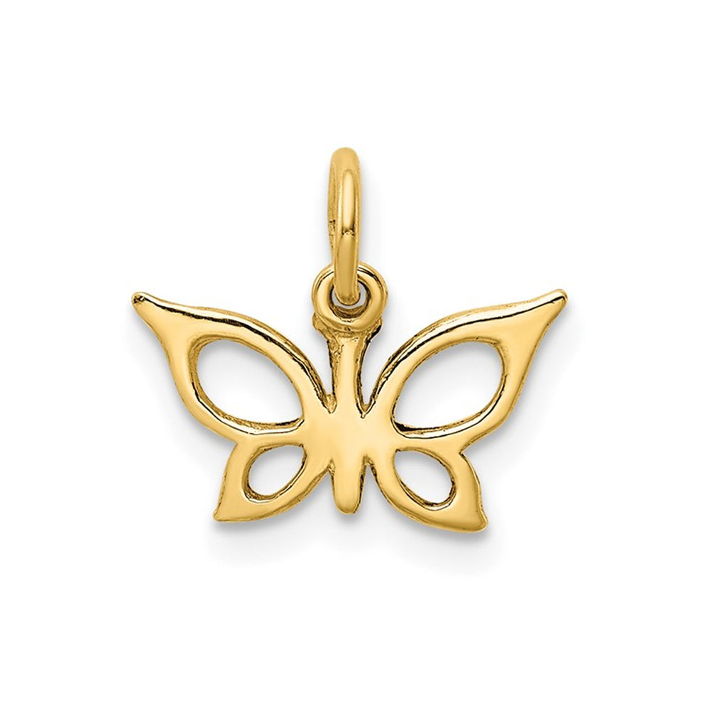 Small Butterfly Charm in 14K Yellow Gold with Chain Image 2