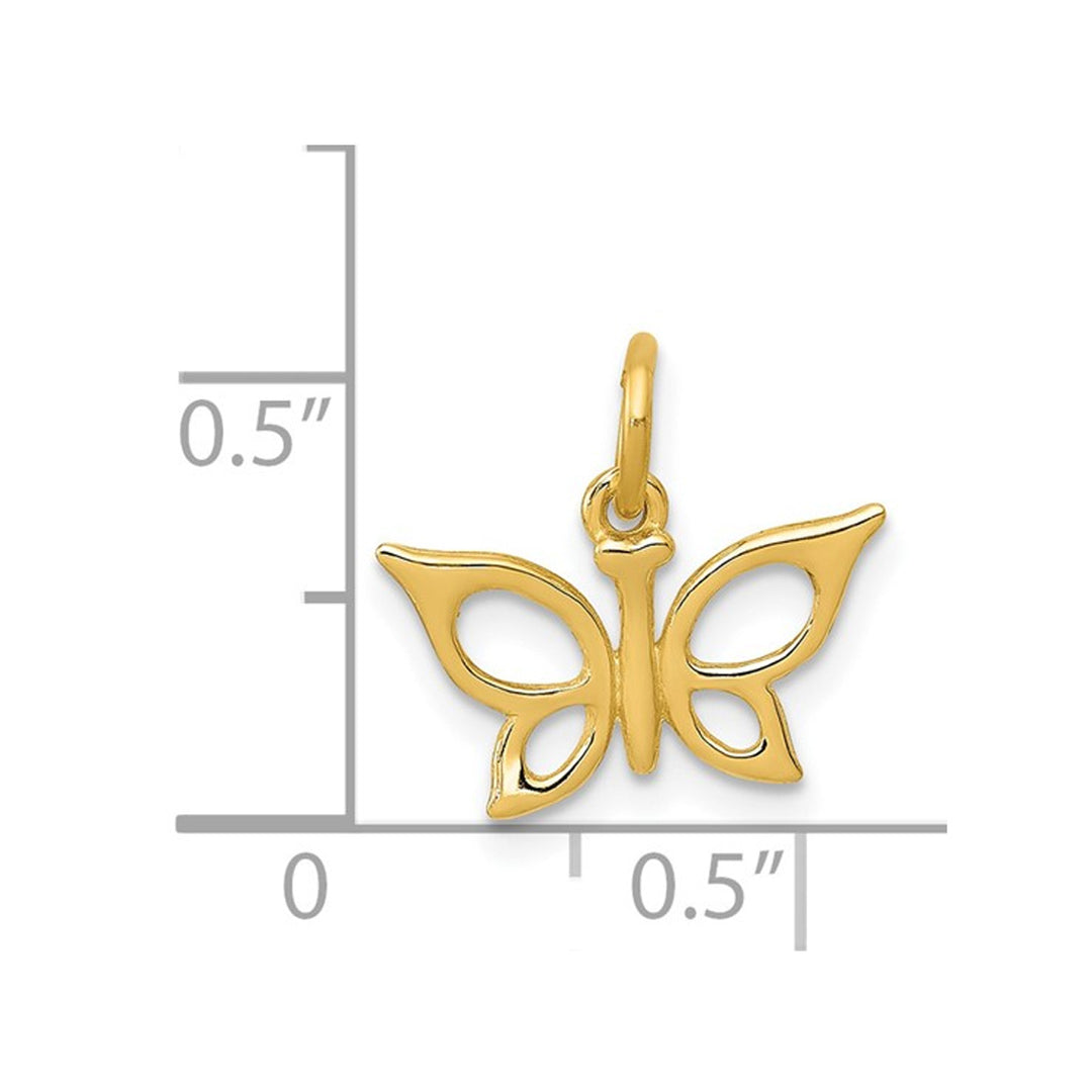 Small Butterfly Charm in 14K Yellow Gold with Chain Image 3