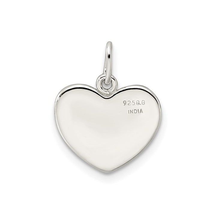 Enamel American Flag Heart Pendant Necklace in Sterling Silver Image 2