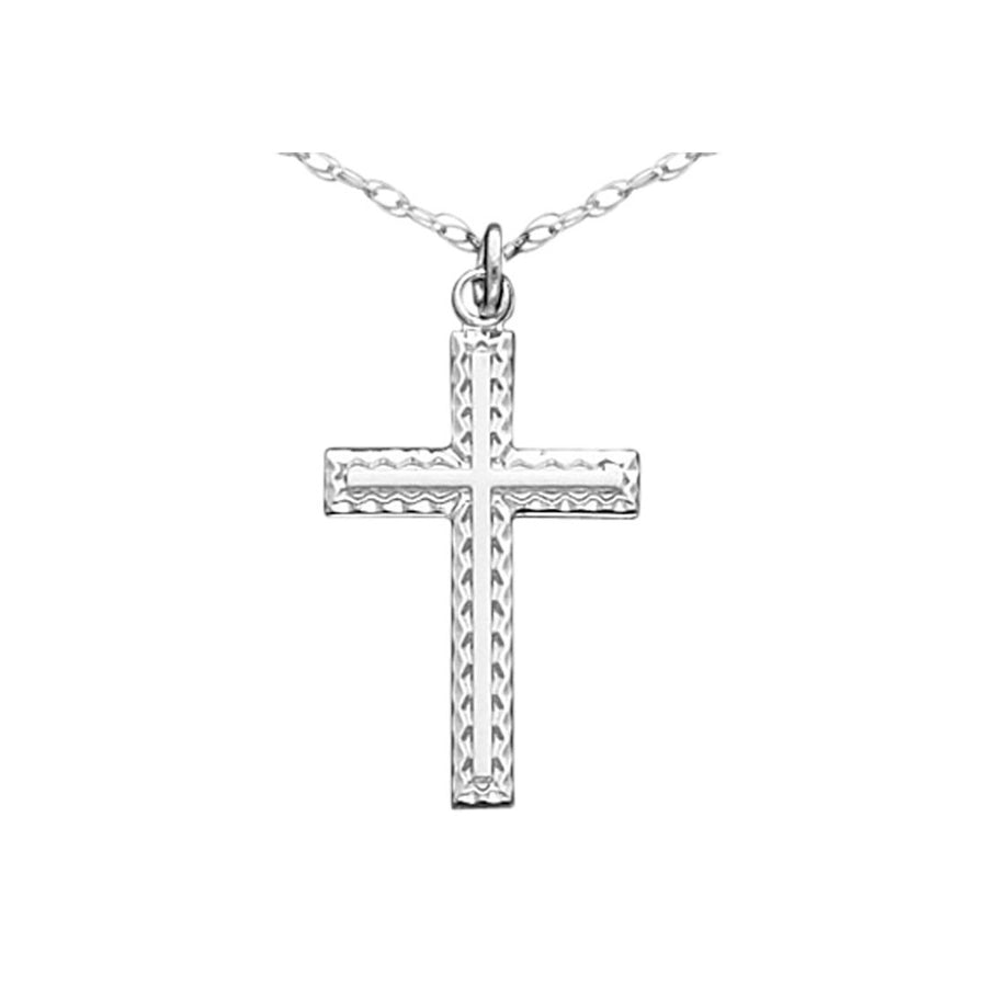 Sterling Silver Junior Cross Pendant Necklace with Chain Image 1