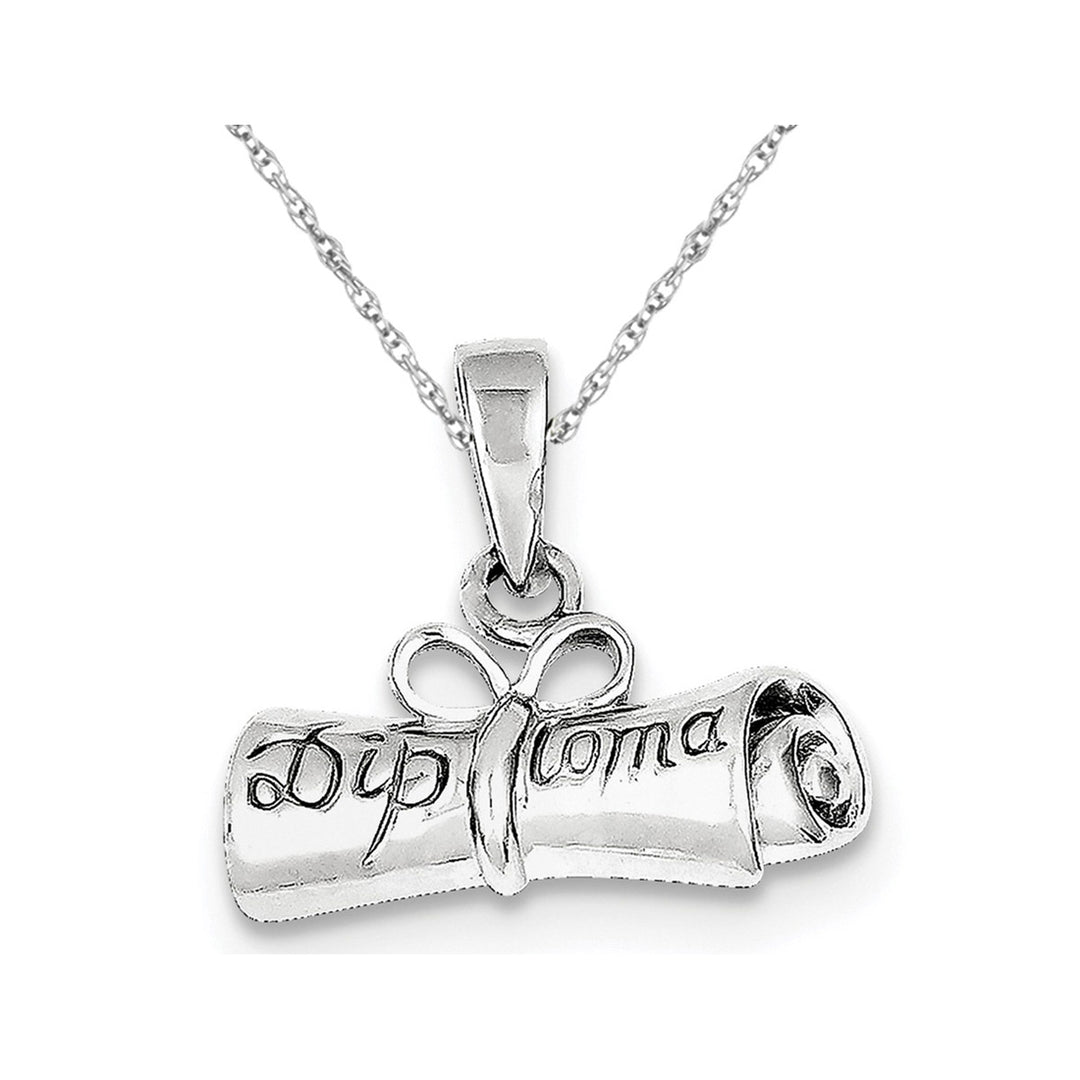 Rolled-Up Diploma Charm Pendant Necklace in Sterling Silver Image 1