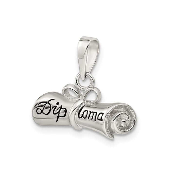 Rolled-Up Diploma Charm Pendant Necklace in Sterling Silver Image 2