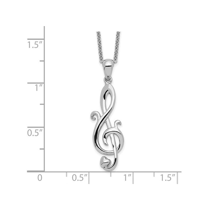 Love Notes Music Note Pendant Necklace in Sterling Silver with Chain Image 2