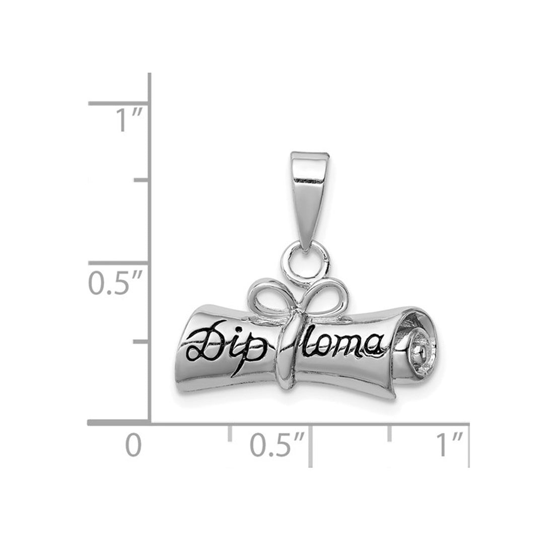 Rolled-Up Diploma Charm Pendant Necklace in Sterling Silver Image 4