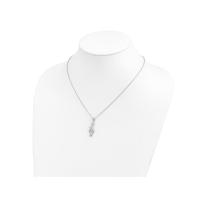 Love Notes Music Note Pendant Necklace in Sterling Silver with Chain Image 4