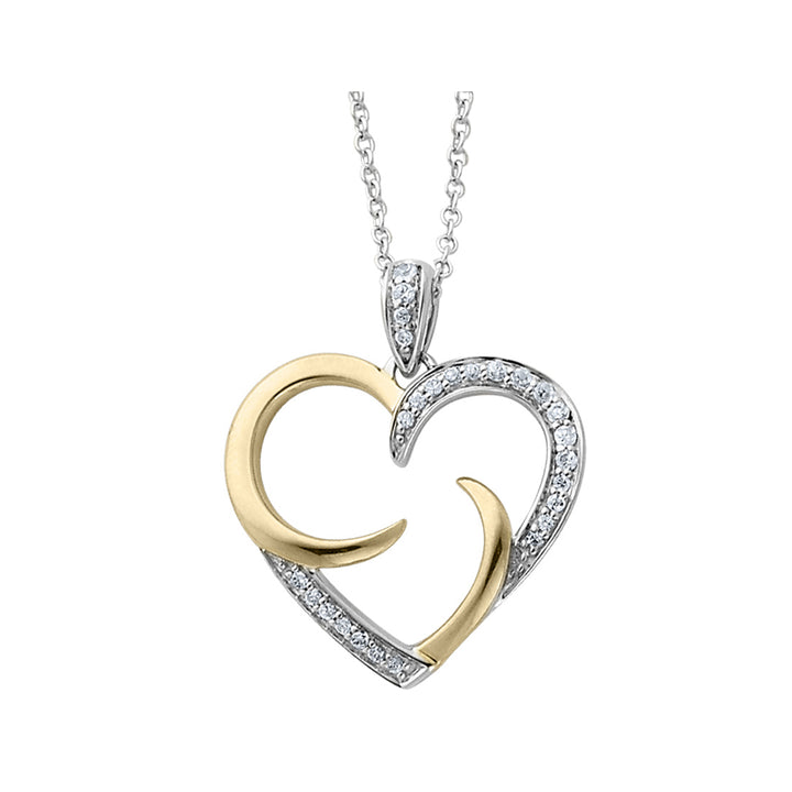 The Arms of Love Heart Pendant Necklace in Sterling Silver with Synthetic Cubic Zirconia (CZ)s Image 1