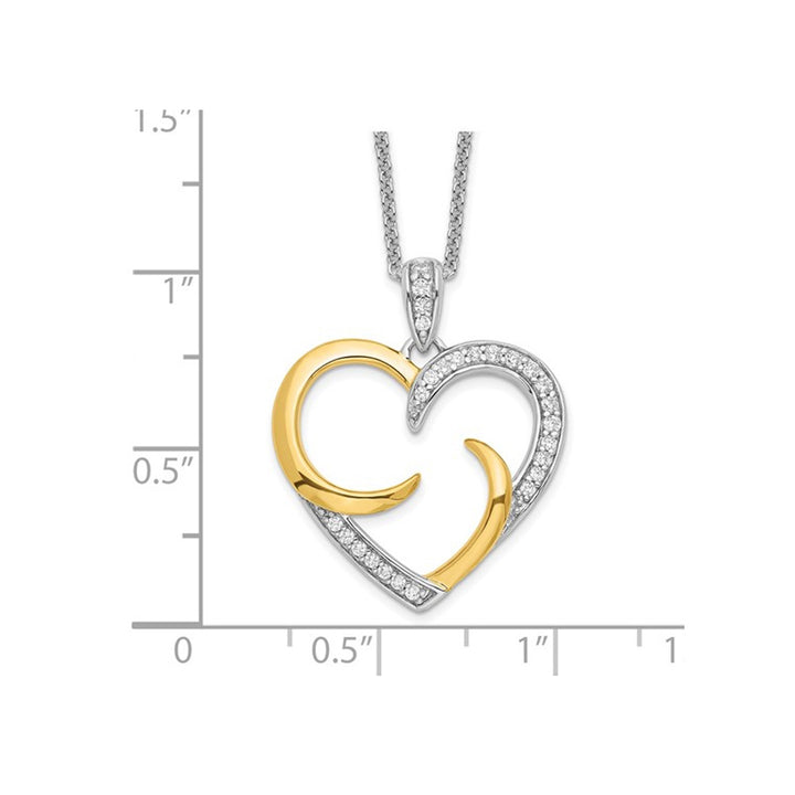 The Arms of Love Heart Pendant Necklace in Sterling Silver with Synthetic Cubic Zirconia (CZ)s Image 2