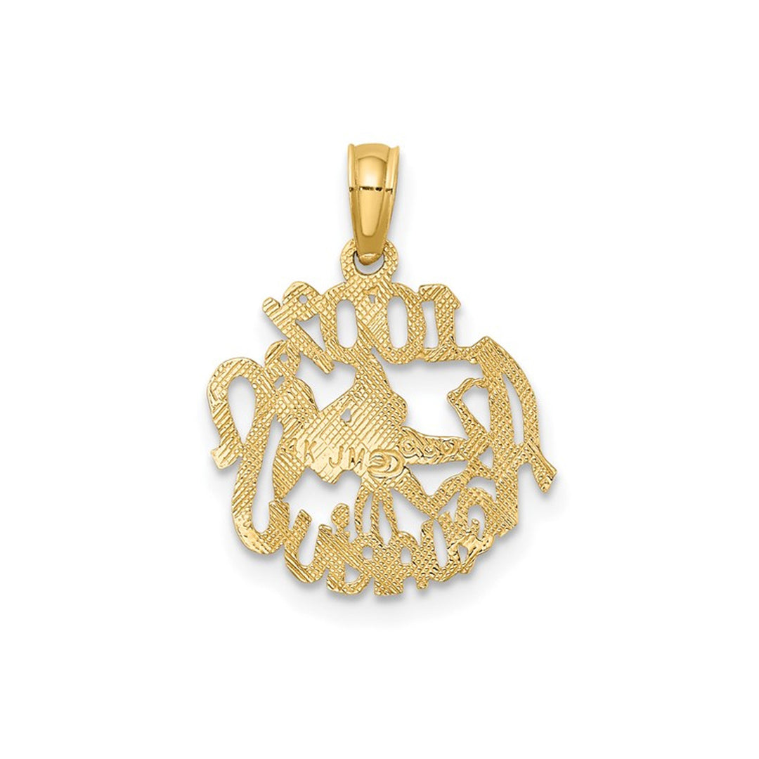 10K Yellow Gold 100% AQUARIUS Charm Astrology Zodiac Pendant Necklace with Chain Image 4