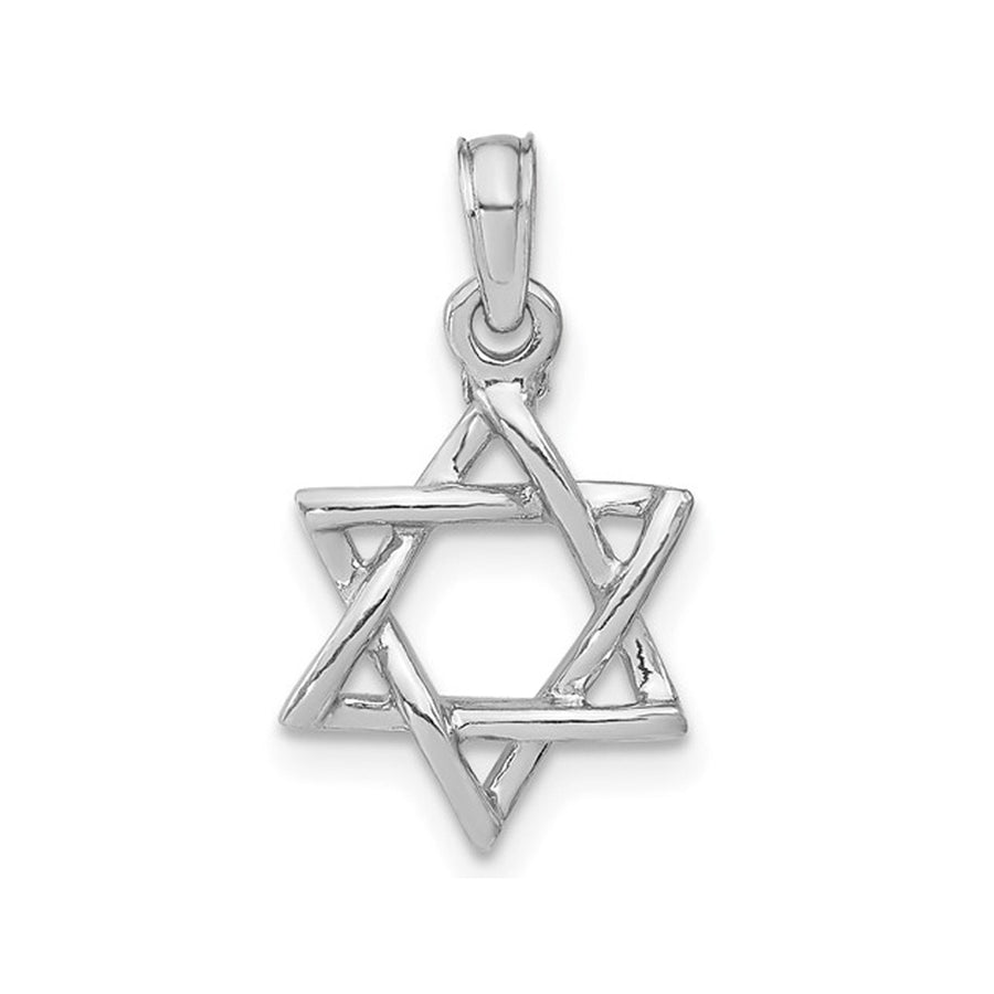 Star Of David Pendant Necklace in 14K White Gold (NO CHAIN) Image 1