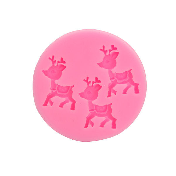 Christmas Deer Decorating Fondant Mold Silicone Cake Mould Animal Shape Baking Tools Image 1