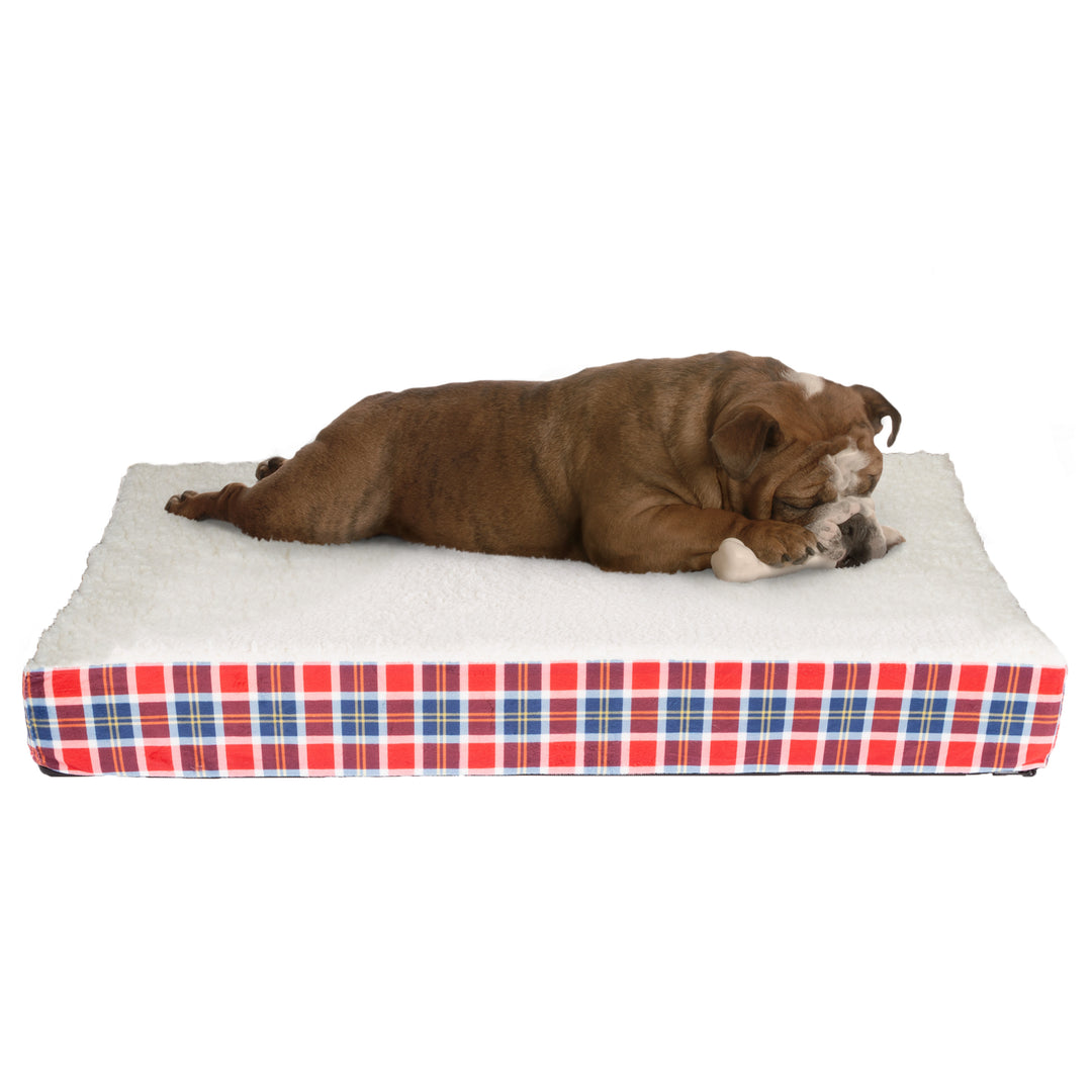 Orthopedic Dog Bed with Memory Foam and Sherpa TopRemovableMachine Washable Cover30.5 x 20.5 x 3.5 Pet Bed by Petmaker Image 1