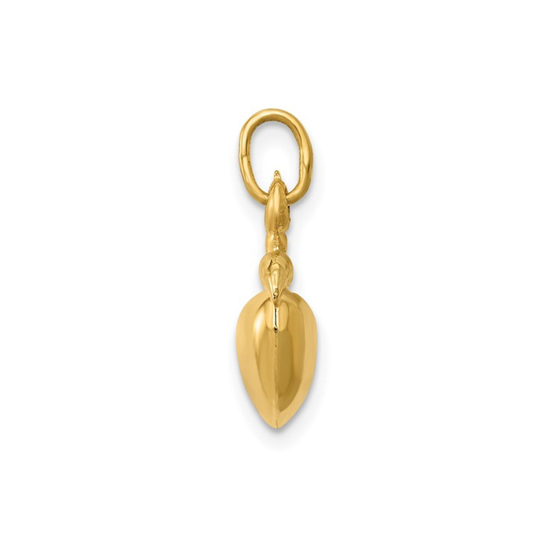 Golden Apple Charm Pendant Necklace in 14K Yellow Gold with Chain Image 4