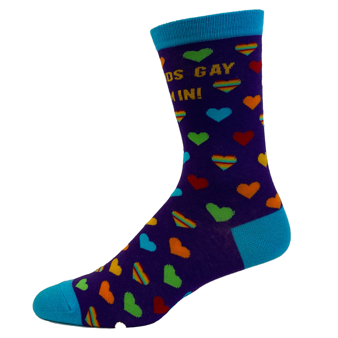 Mens Sounds Gay Im In Socks Funny LGBTQ Pride Parade Graphic Novelty Footwear Image 4