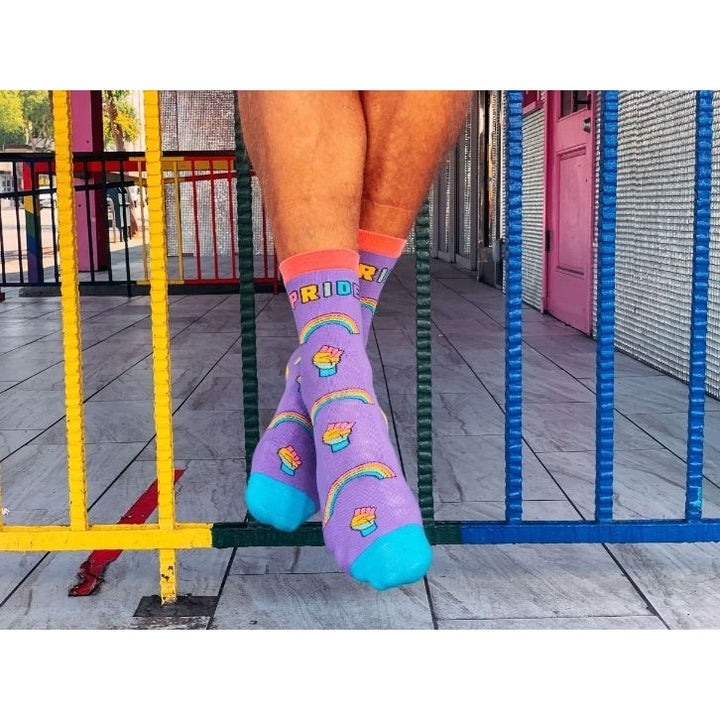 Womens Gay Socks Cool LGBTQ Equality Pride Parade Novelty Footwear Image 7