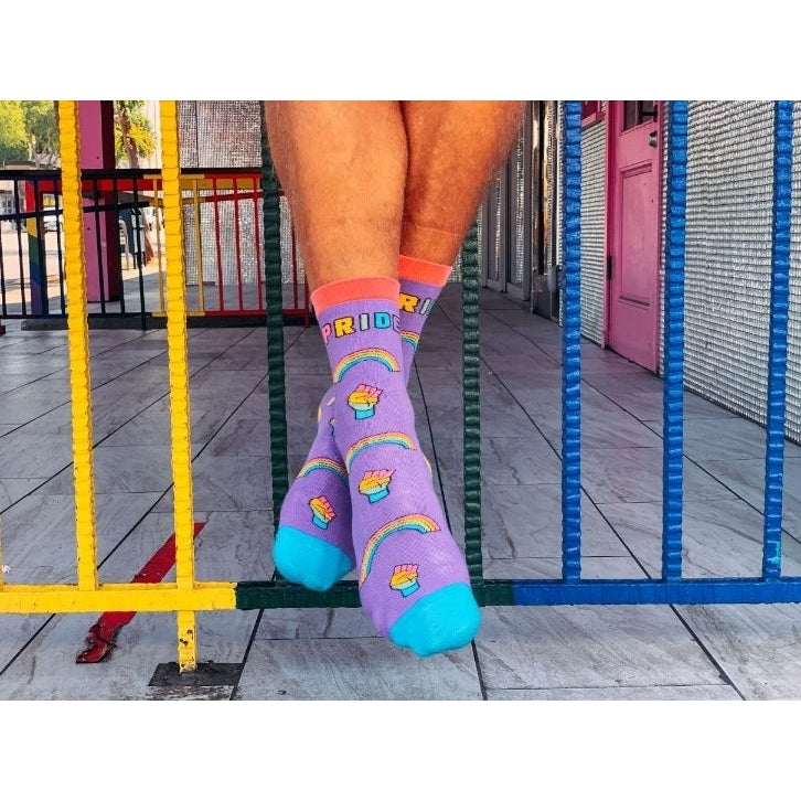 Mens Gay Socks Cool LGBTQ Equality Pride Parade Novelty Footwear Image 7