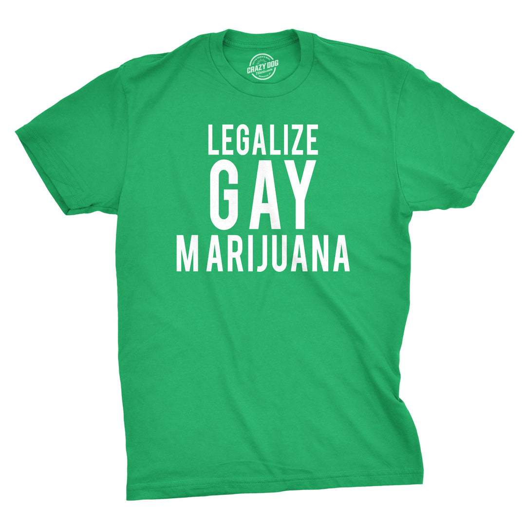 Mens Legalize Gay Marijuana Hilarious Plant Marriage 420 Stoner Wedding T shirt Image 1