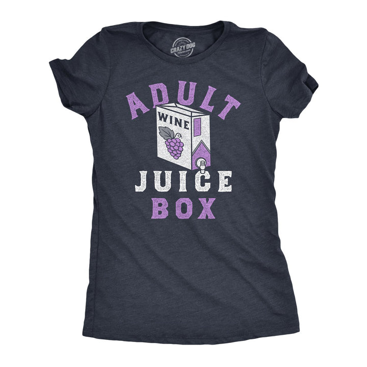 Womens Adult Juice Box T Shirt Funny Boxed Wine Lovers Joke Tee For Ladies Image 1