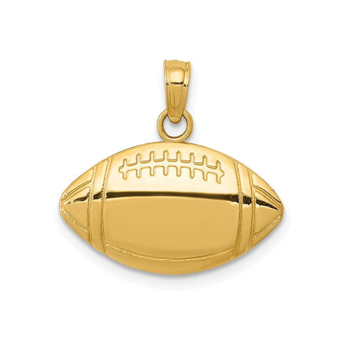 14K Yellow Gold Classic Football Charm Pendant (NO Chain) Image 1