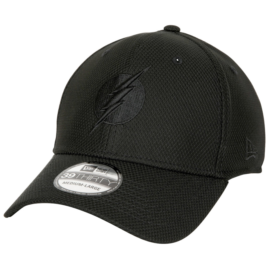 The Flash Logo Black on Black Colorway Era 39Thirty Fitted Hat Image 1