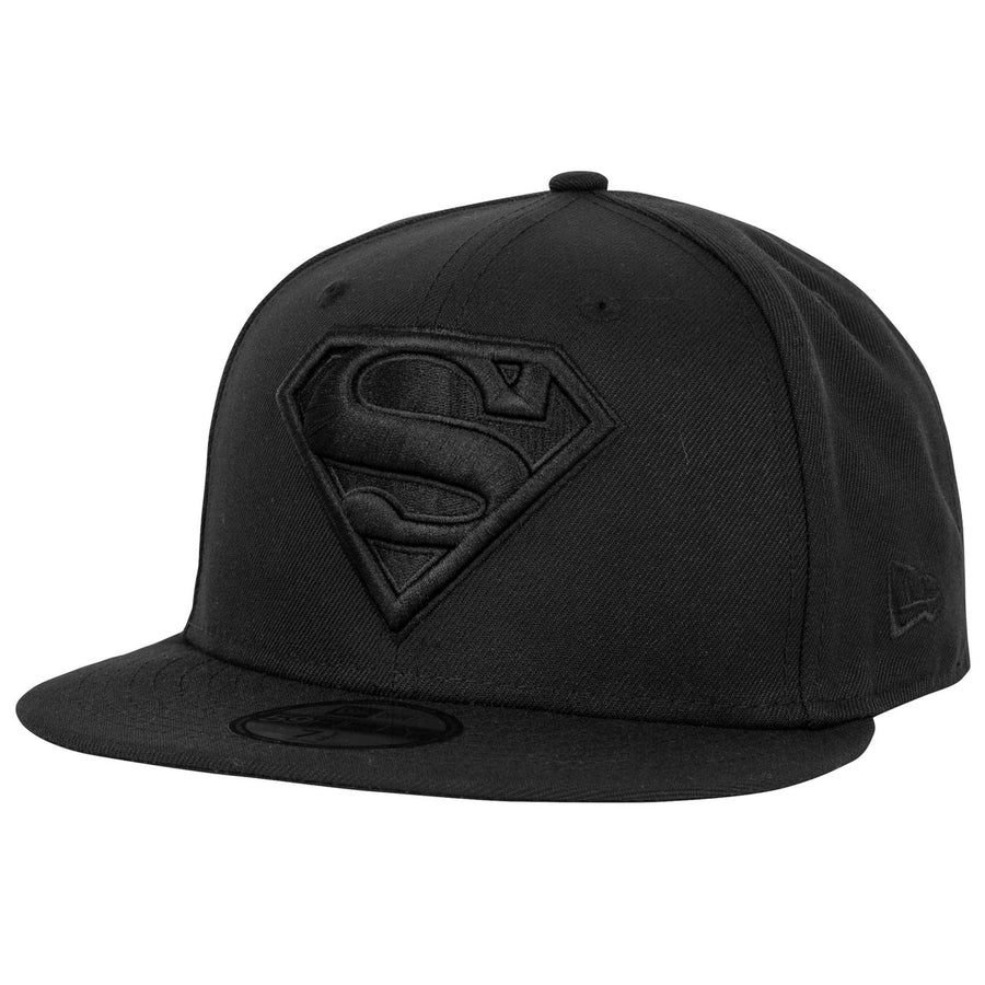 Superman Logo Black on Black Era 59Fifty Fitted Hat Image 1