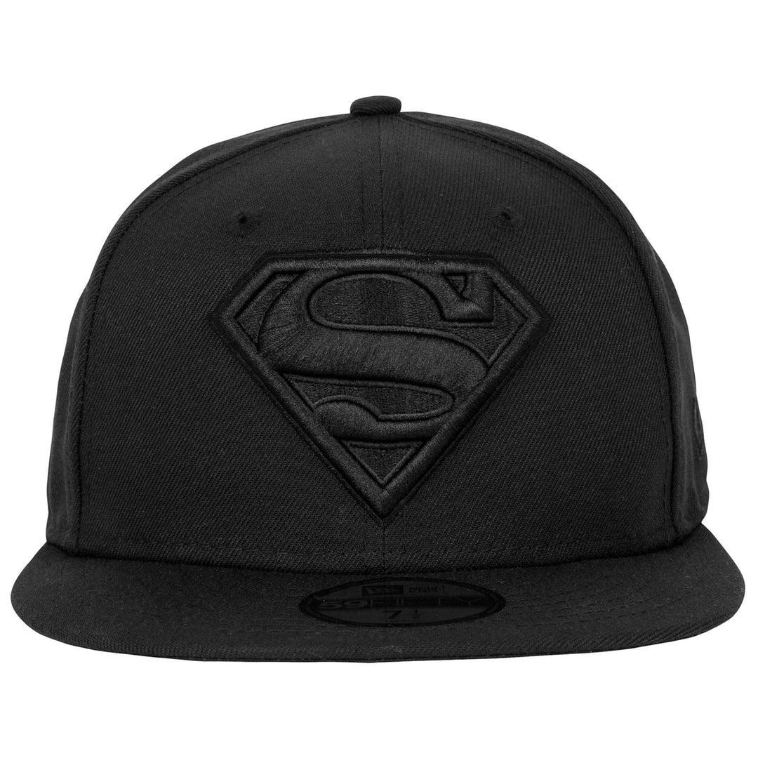 Superman Logo Black on Black Era 59Fifty Fitted Hat Image 2