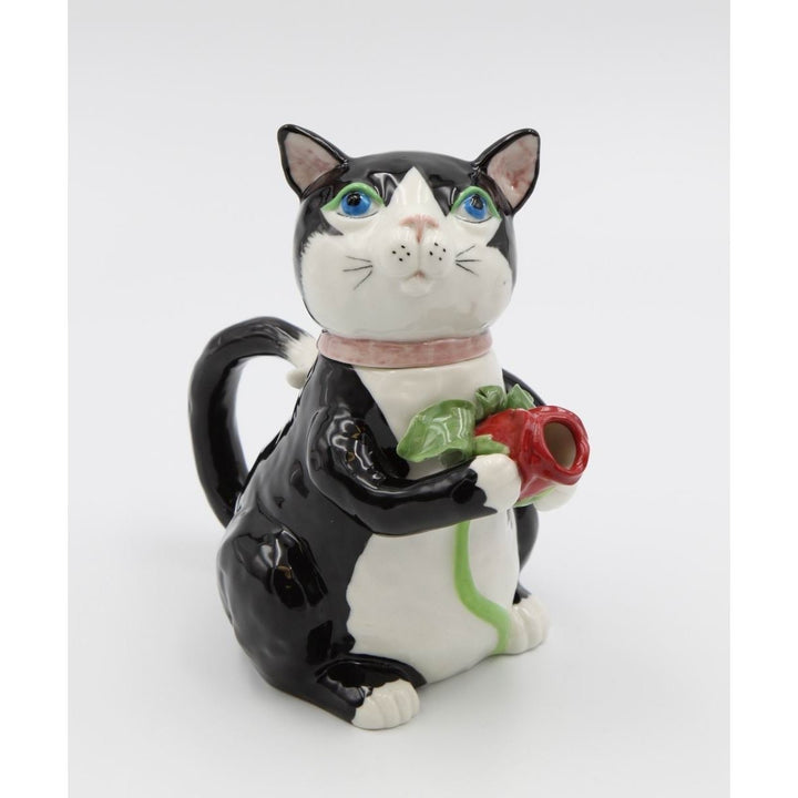 Ceramic Black Cat Teapot 11oz Gift for Cat Lovers Tea Image 2