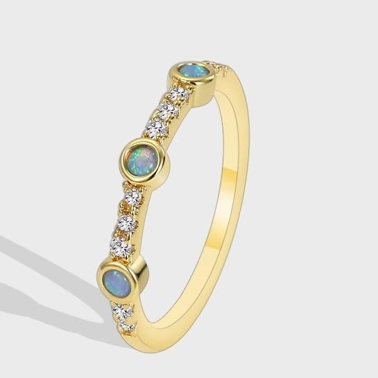 Fashion Accessories Womens Blue Opal Zircon Ring Opal Ring Fashion Image 1