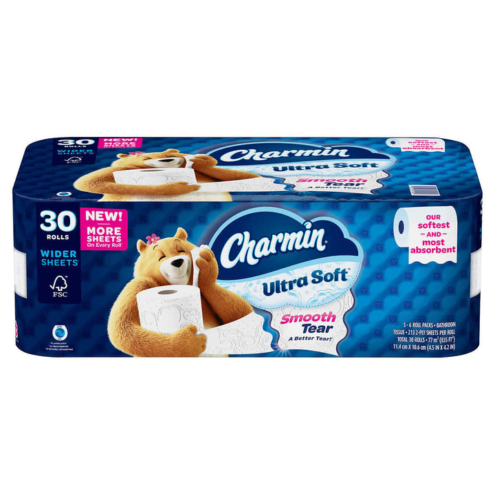 Charmin Ultra Soft Bath Tissue 2-Ply 213 Sheets 30 Rolls Image 1