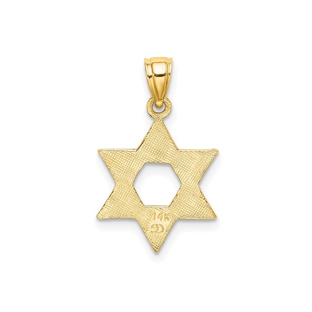 14K Yellow Gold Small Star of David Pendant Necklace with Chain Image 3