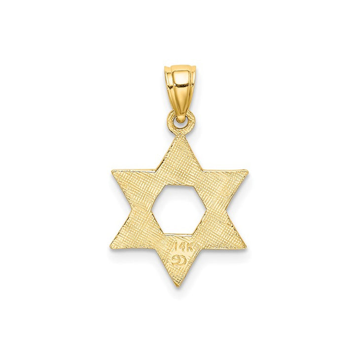 14K Yellow Gold Small Star of David Pendant Necklace with Chain Image 3