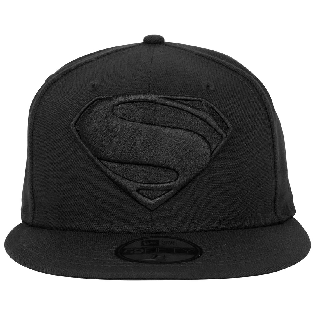 Superman Justice League Logo Black on Black Era 59Fifty Fitted Hat Image 2